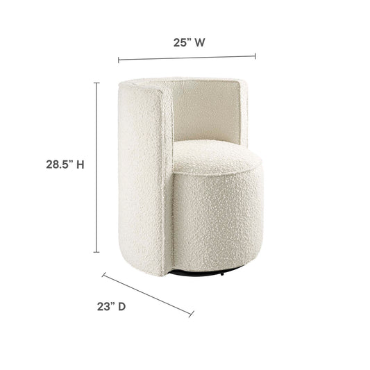 Della Boucle Fabric Swivel Chair by Furniture For America