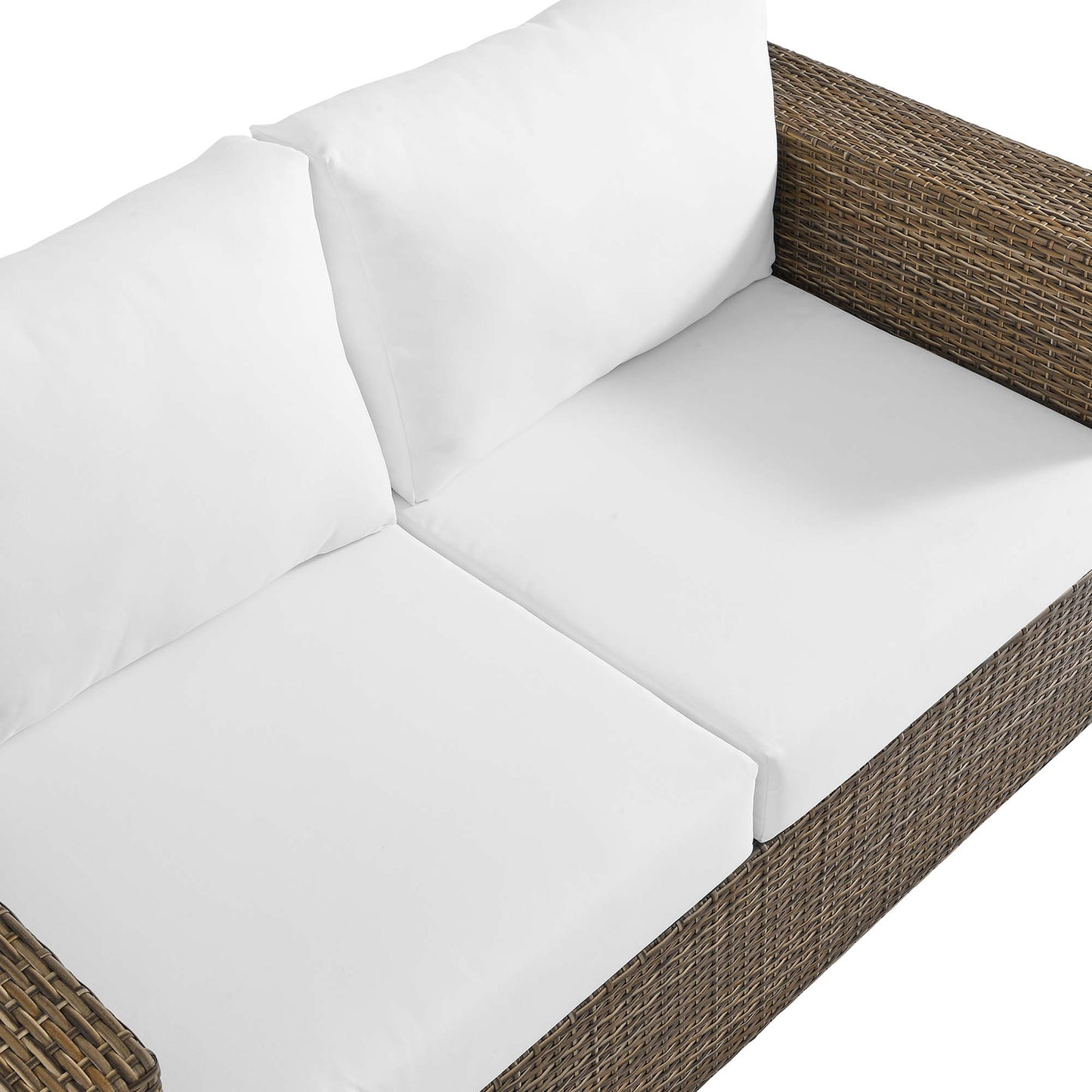 Sienna Outdoor Patio Loveseat in Cappuccino White