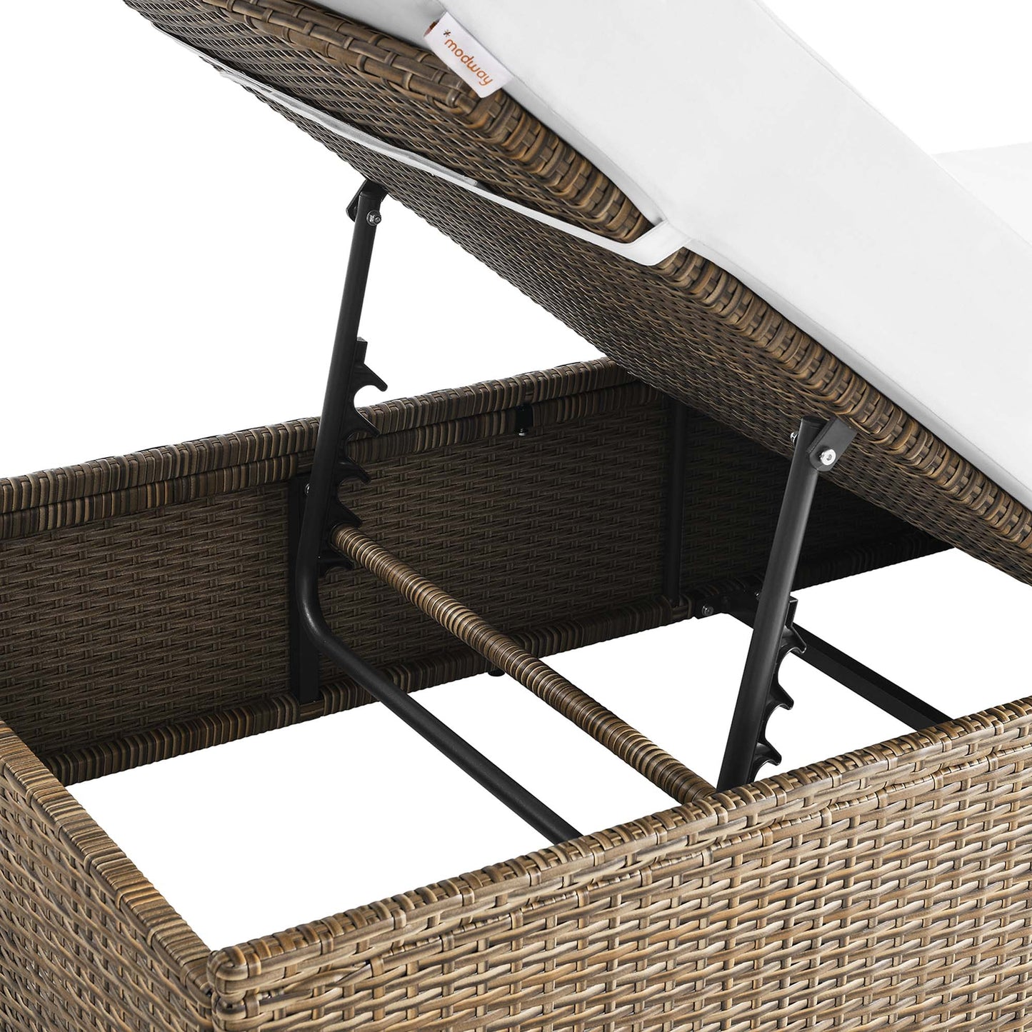 Sienna Outdoor Patio Chaise Lounge Chair in Cappuccino White