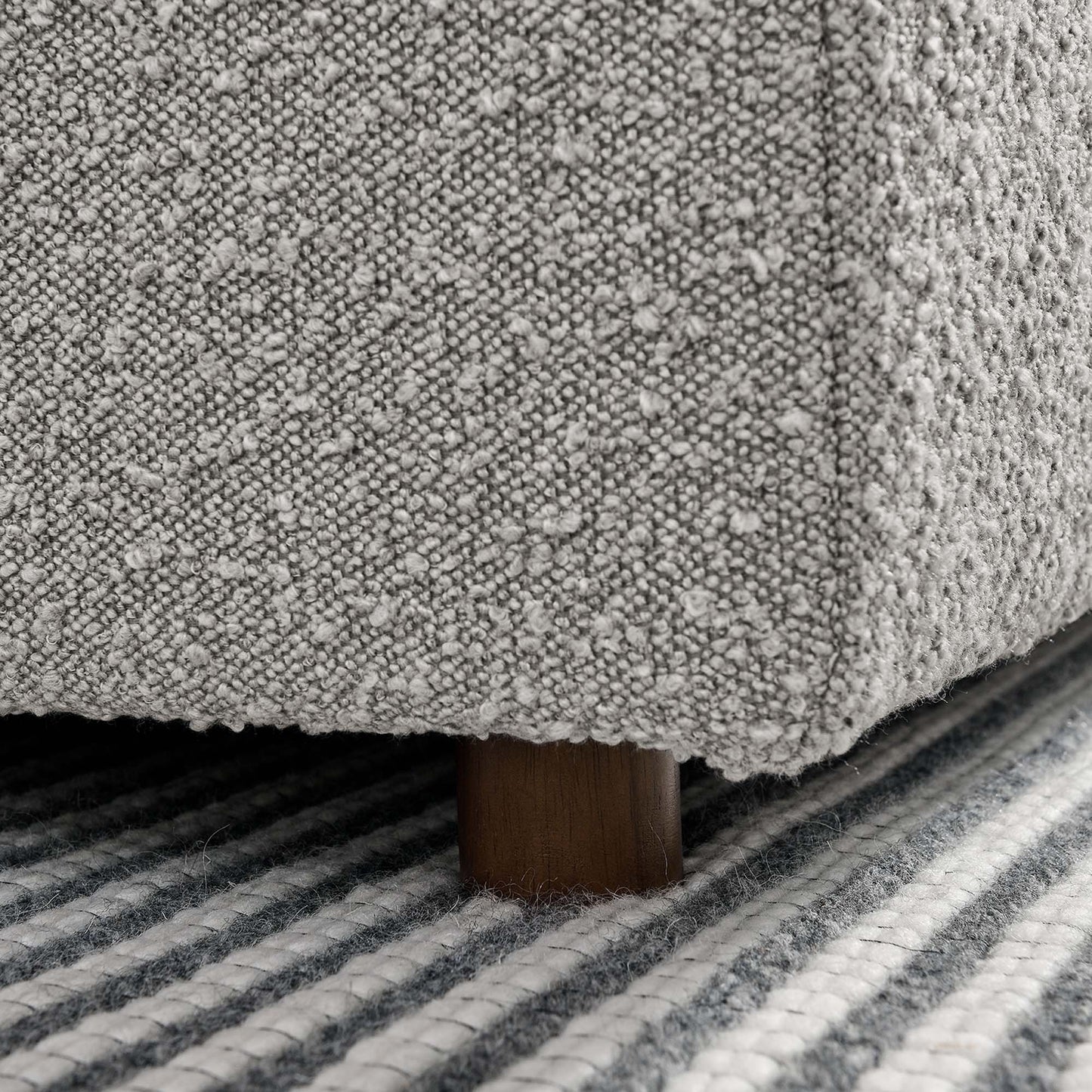 Linden Down Filled Overstuffed Boucle Fabric Armless Chair in Light Gray