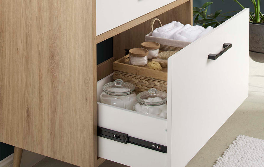 Crest 36" Bathroom Vanity Cabinet Sink Basin Not Included in Oak White