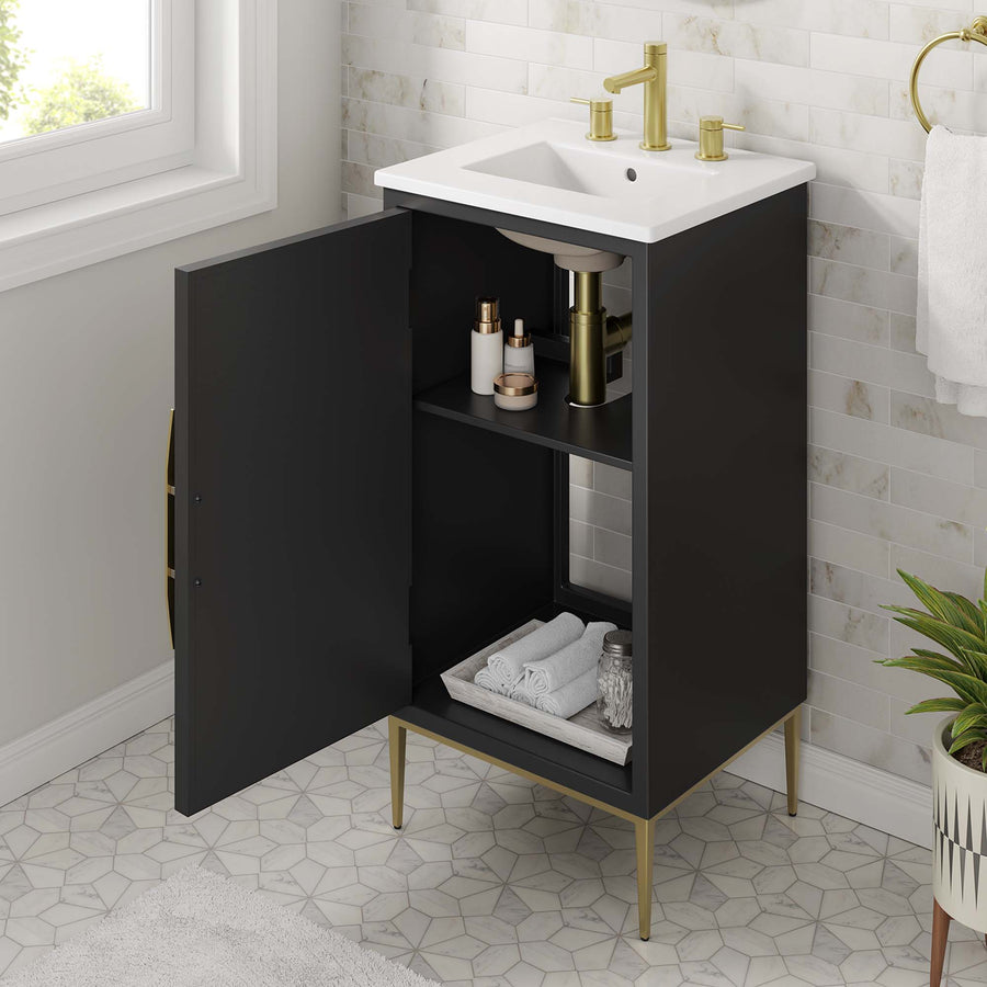 Briar 18" Bathroom Vanity in White Black