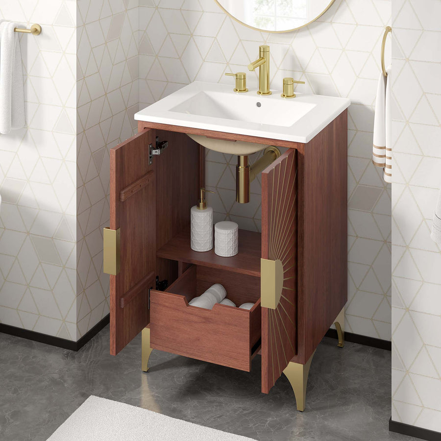 Ridge 24" Bathroom Vanity in White Walnut