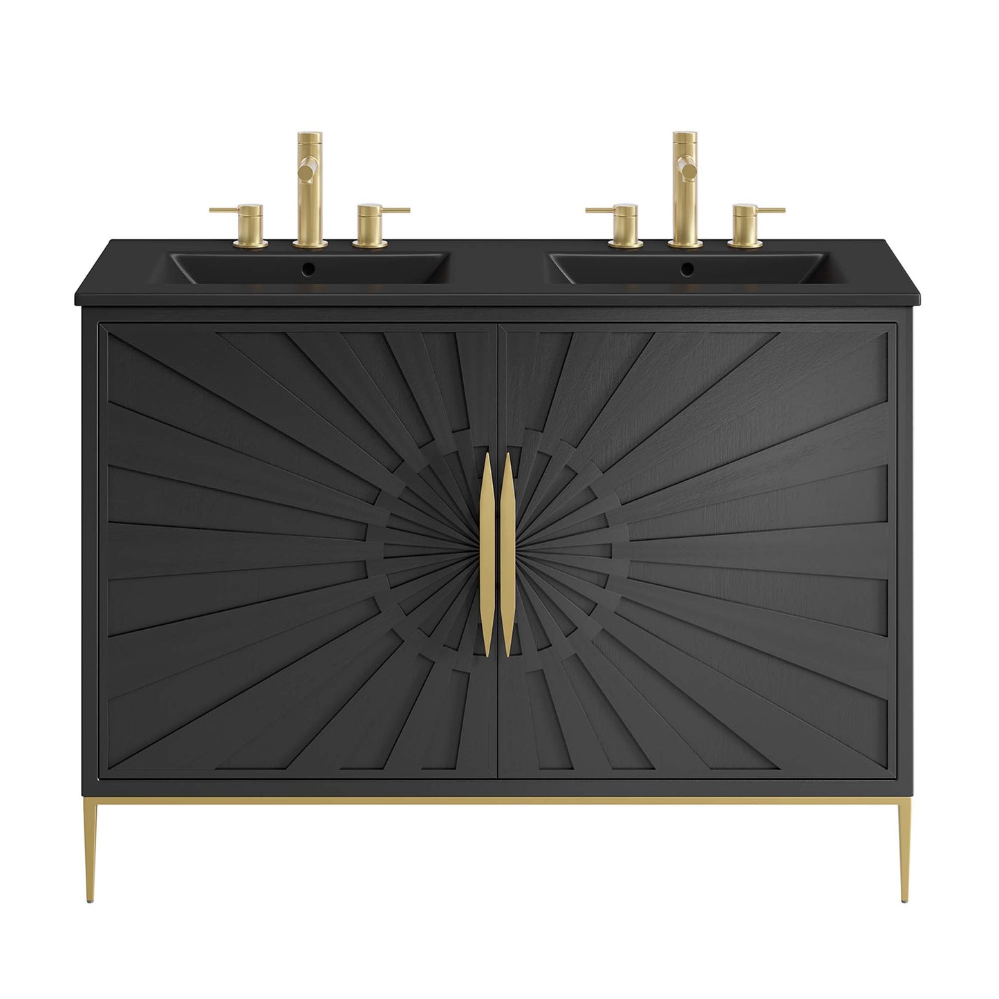 Briar 48" Double Sink Bathroom Vanity in Black Black