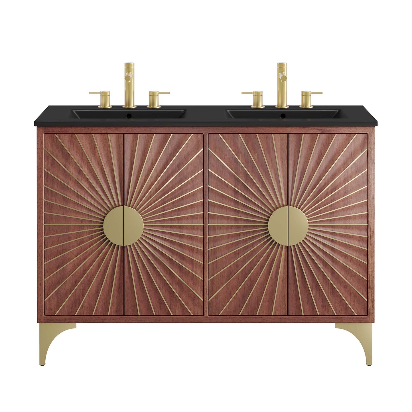 Ridge 48" Double Sink Bathroom Vanity in Black Walnut