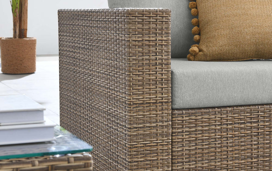 Sienna 3-Piece Outdoor Patio Furniture Set in Cappuccino Gray