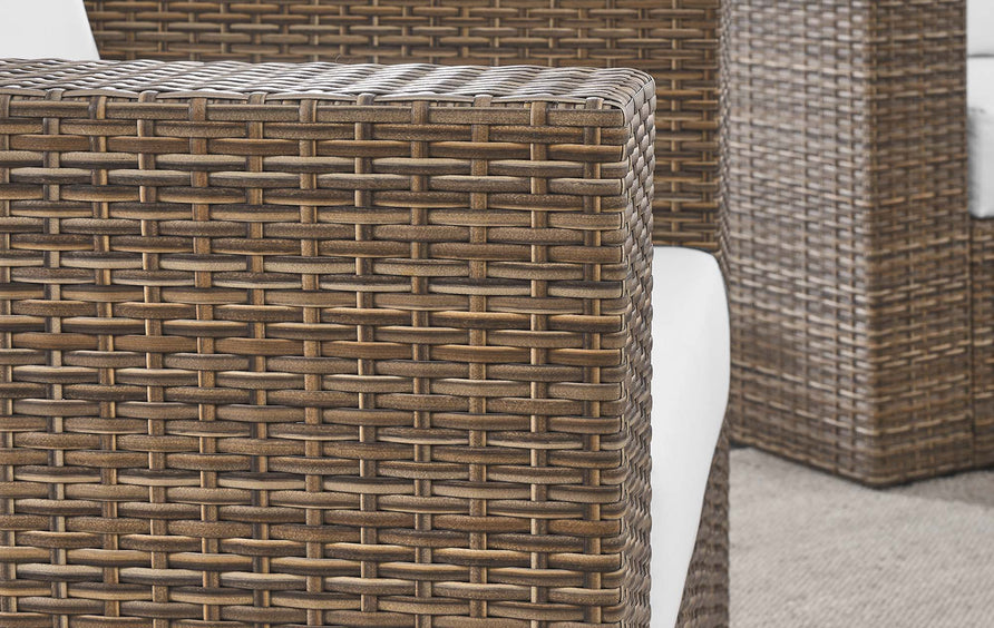 Sienna 4-Piece Outdoor Patio Furniture Set in Cappuccino White