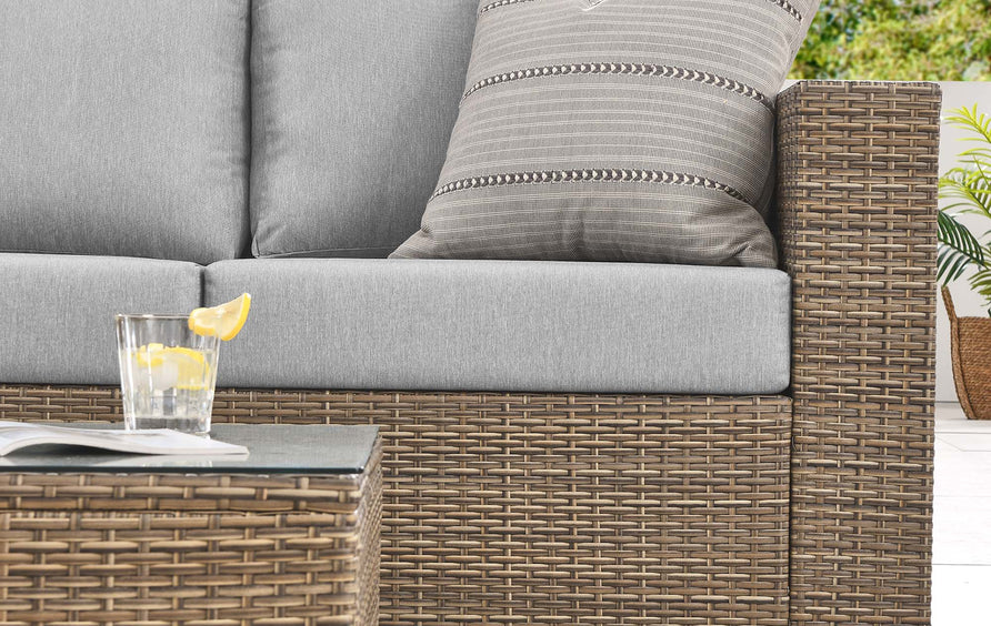 Sienna 2-Piece Outdoor Patio Furniture Set in Cappuccino Gray
