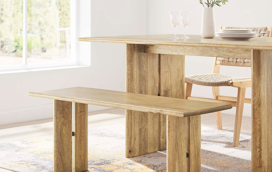 Ember 46" Wood Bench in Oak