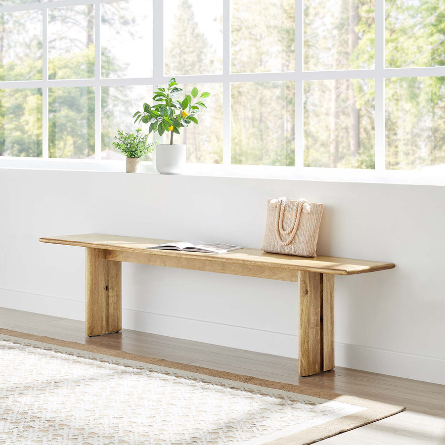Ember 72" Wood Bench in Oak