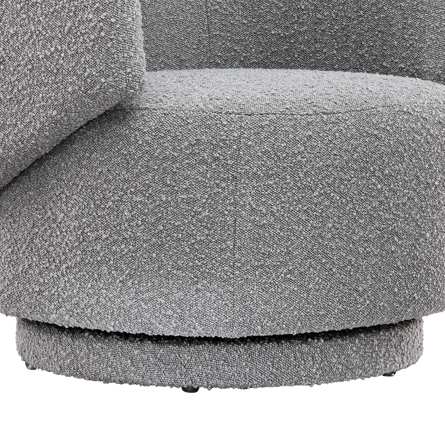 Rhett Boucle Fabric Swivel Chair in Light Gray