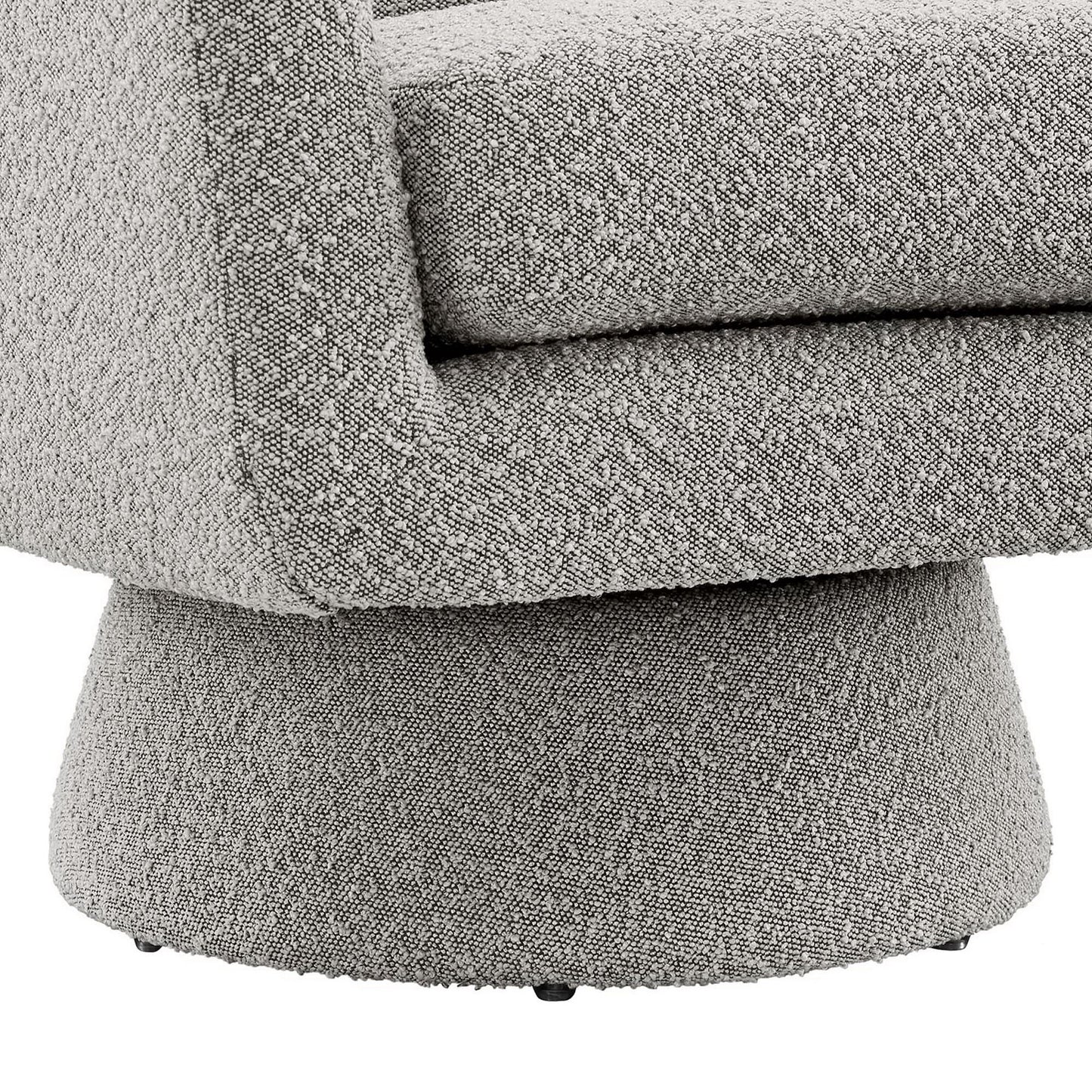 Ostro Boucle Fabric Swivel Chair in Taupe
