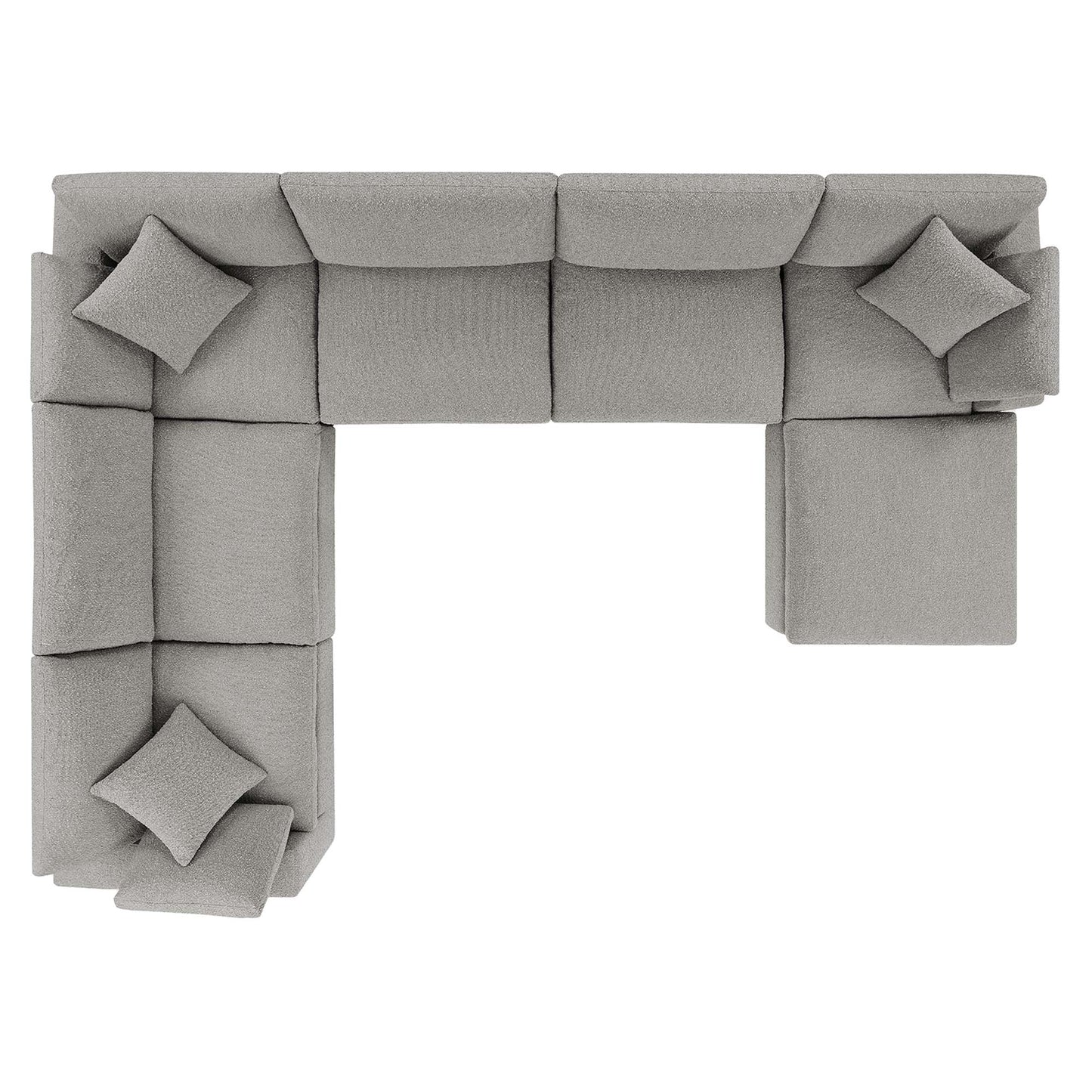 Linden 7-Piece Down Filled Overstuffed Boucle Sectional Sofa in Light Gray