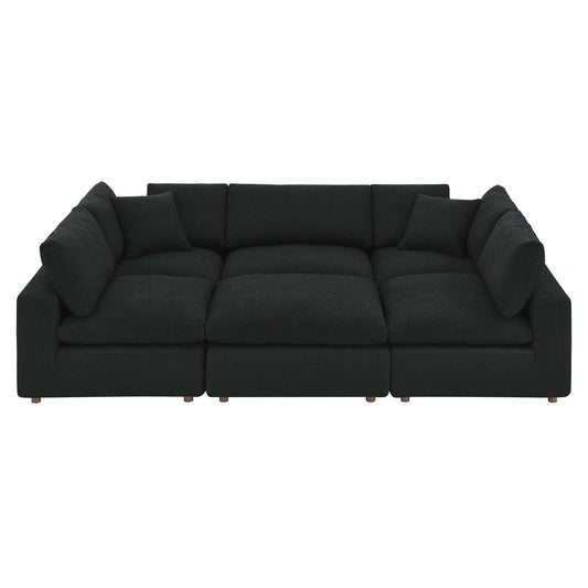 Commix 6-Piece Down Filled Overstuffed Boucle Fabric Sectional Sofa by Furniture for America