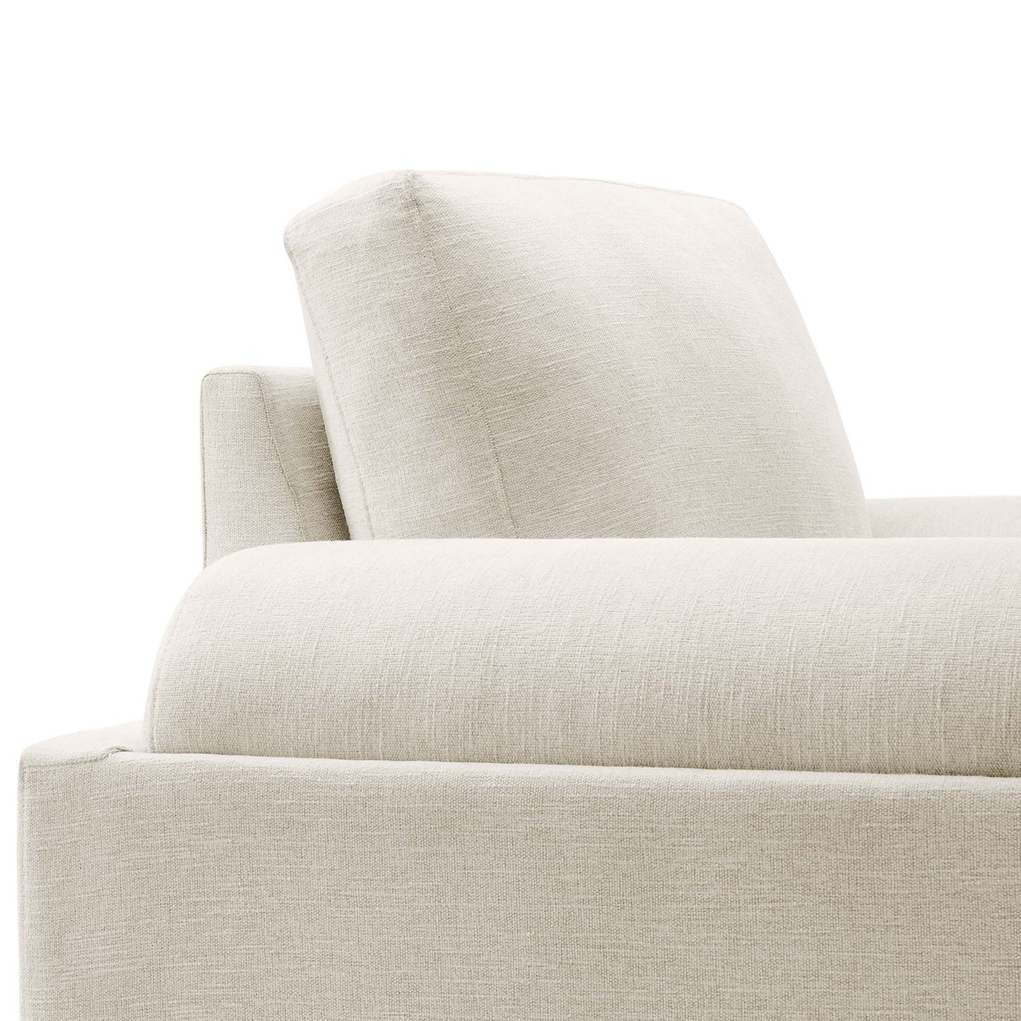 Seamus Upholstered Fabric Armchair in Ivory