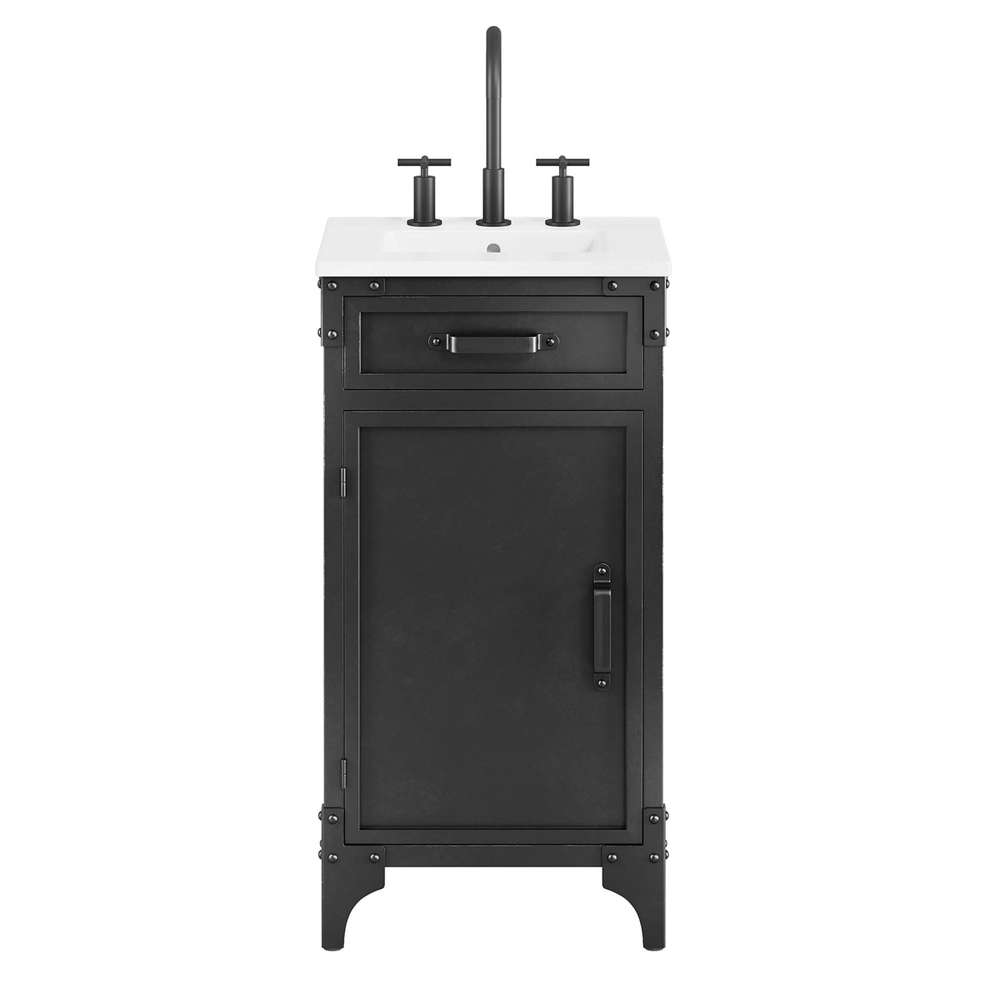 Clover 18" Bathroom Vanity in White black