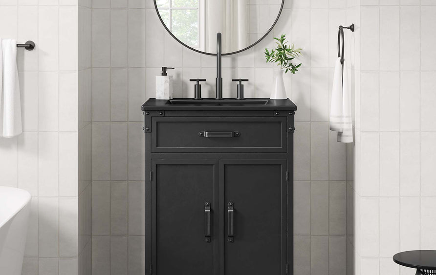 Clover 24" Bathroom Vanity in Black Black