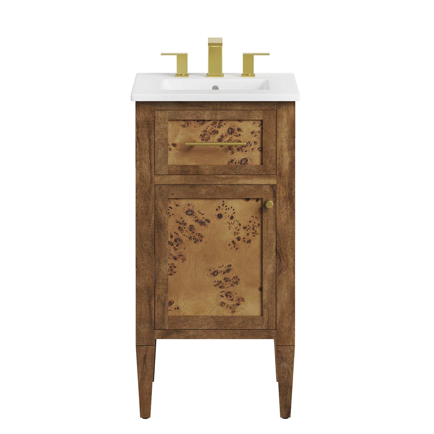 Onyx 18" Wood Bathroom Vanity in White Brown