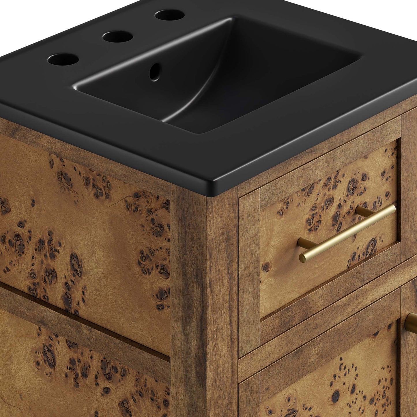 Onyx 18" Wood Bathroom Vanity in Black Brown