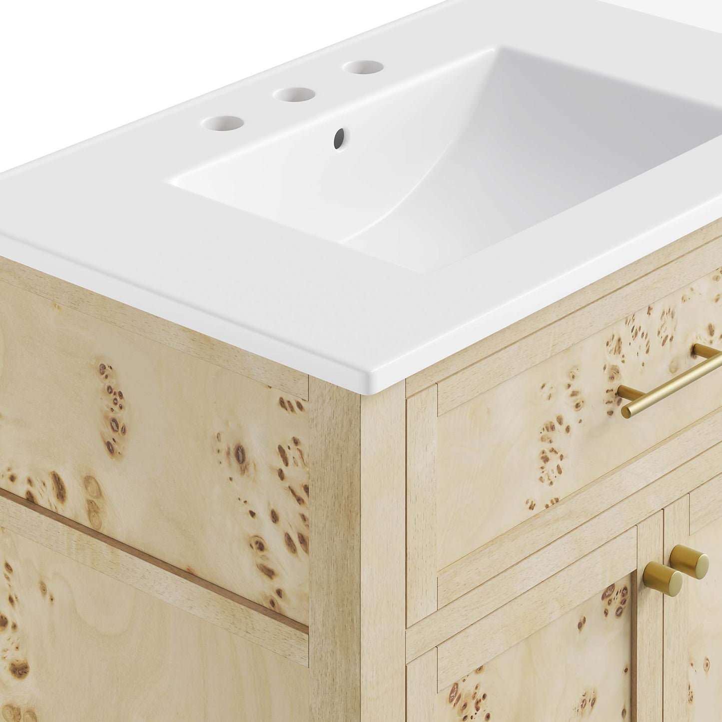 Onyx 30" Wood Bathroom Vanity in White Burl