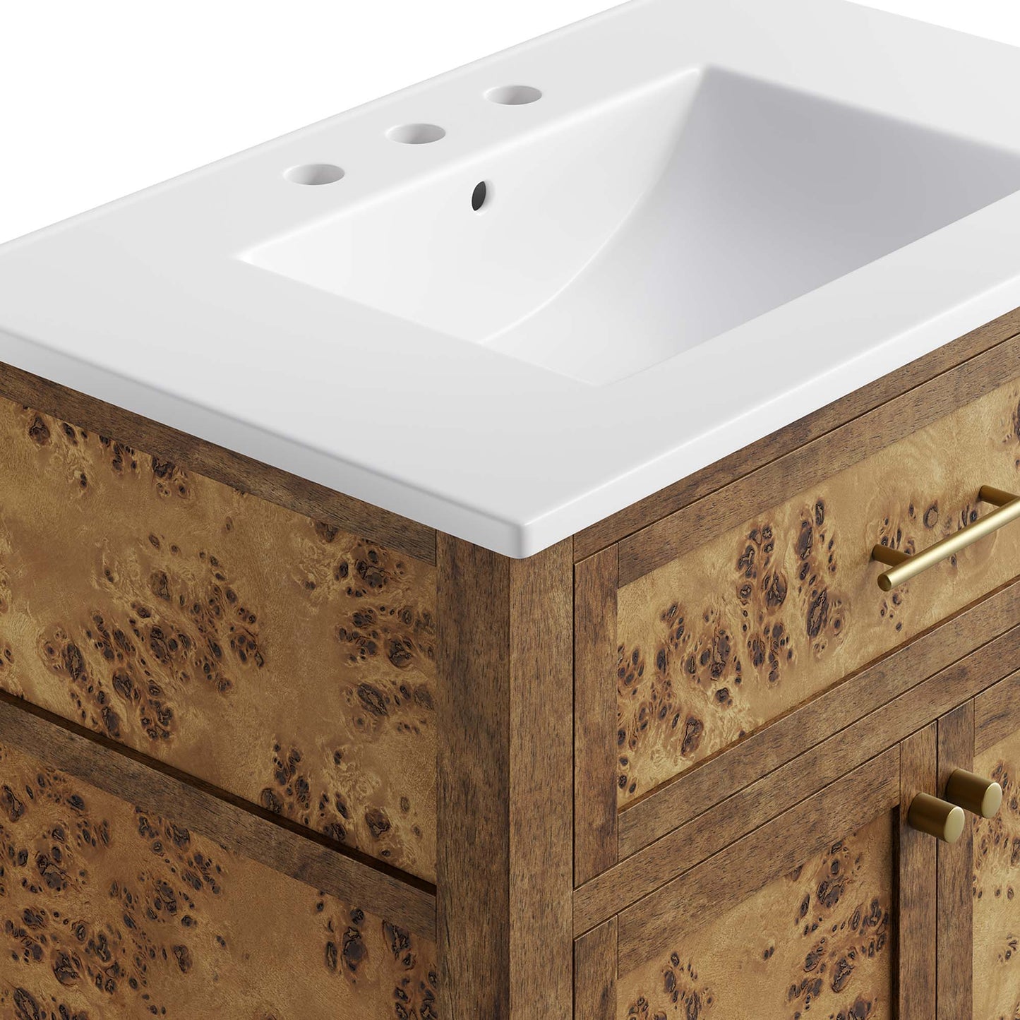Onyx 30" Wood Bathroom Vanity in White Brown