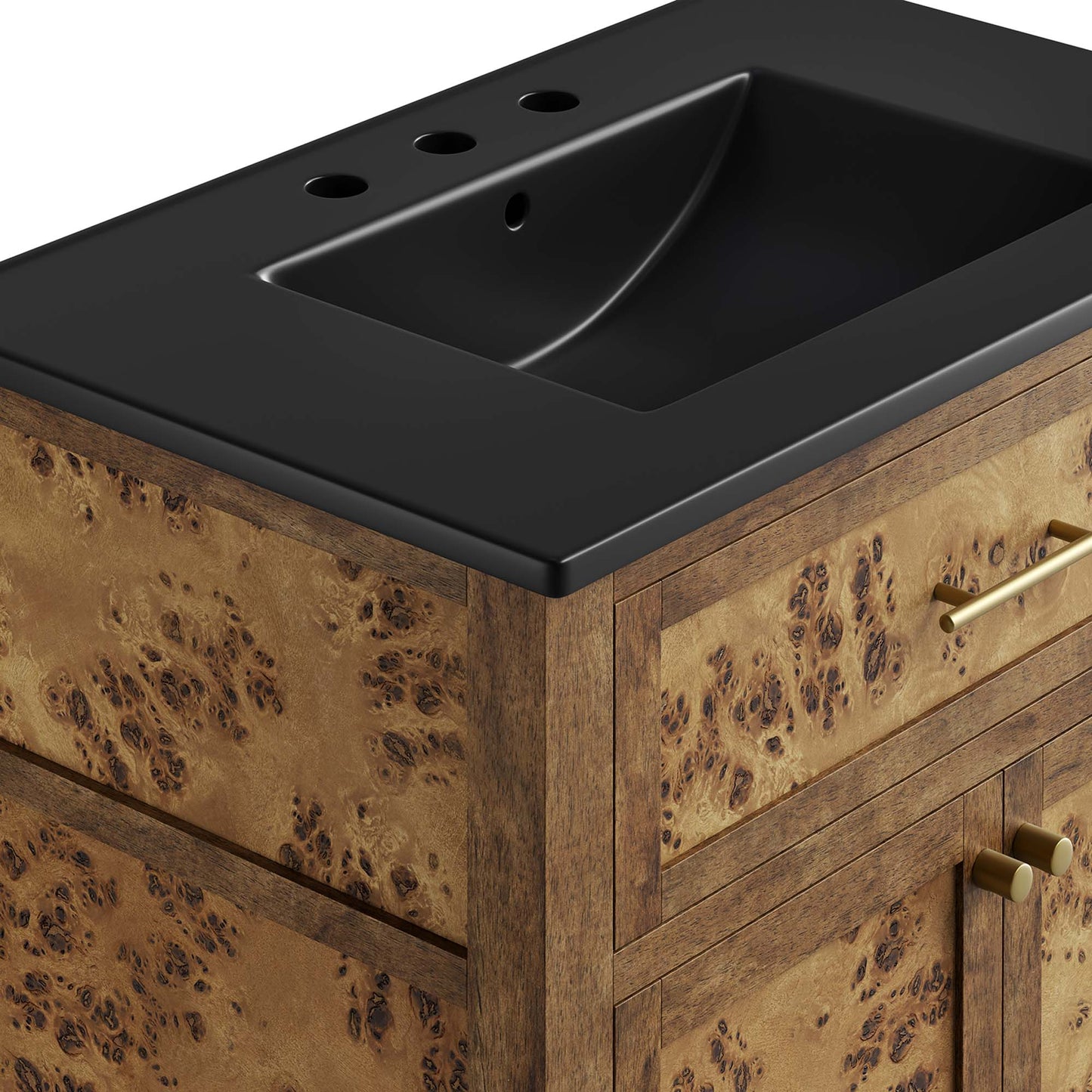 Onyx 30" Wood Bathroom Vanity in Black Brown