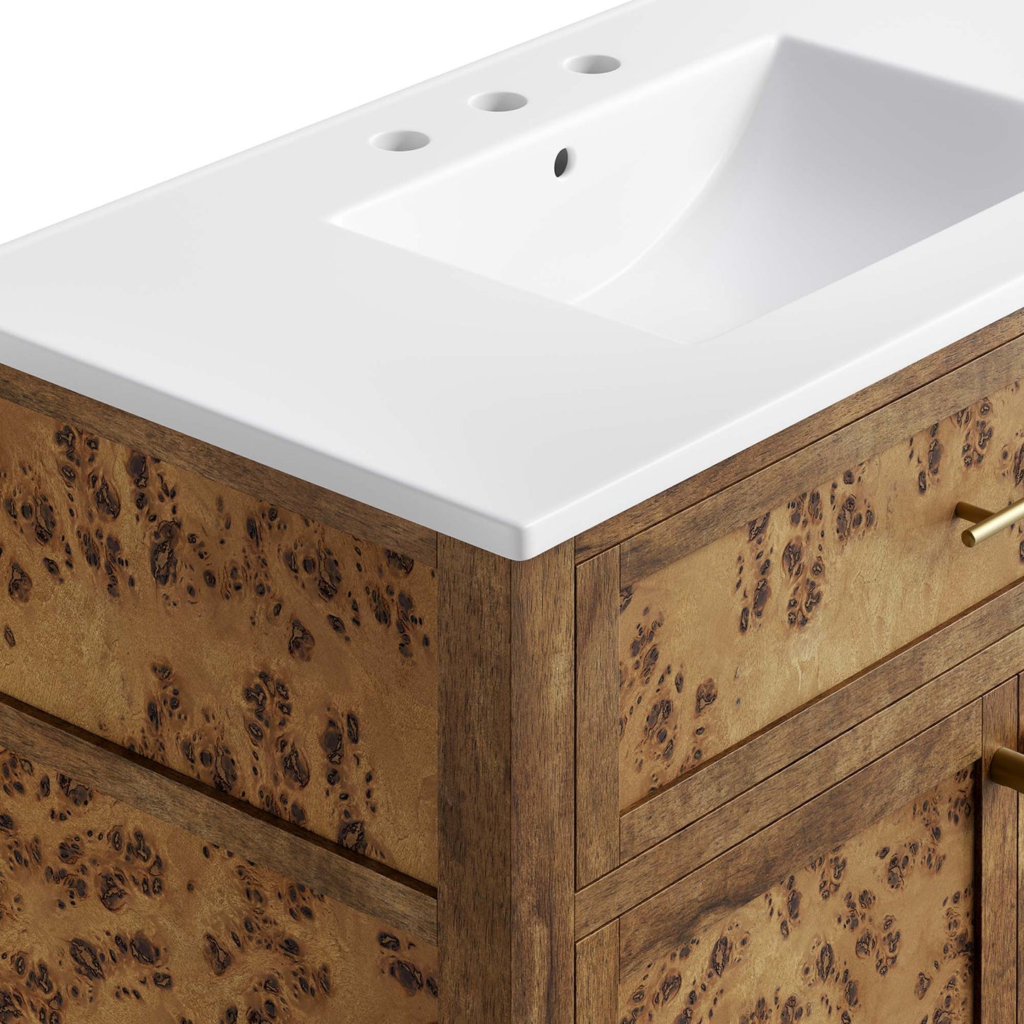 Onyx 36" Wood Bathroom Vanity in White Brown