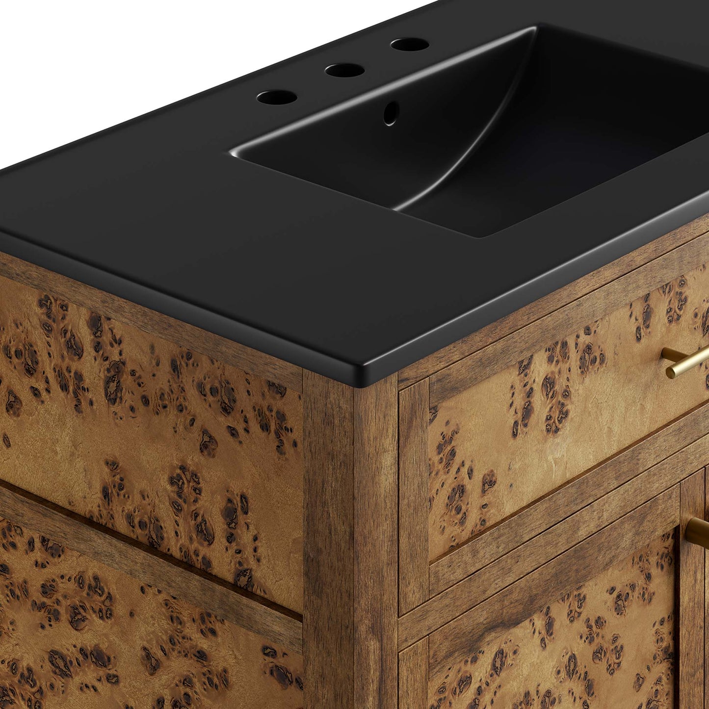 Onyx 36" Wood Bathroom Vanity in Black Brown