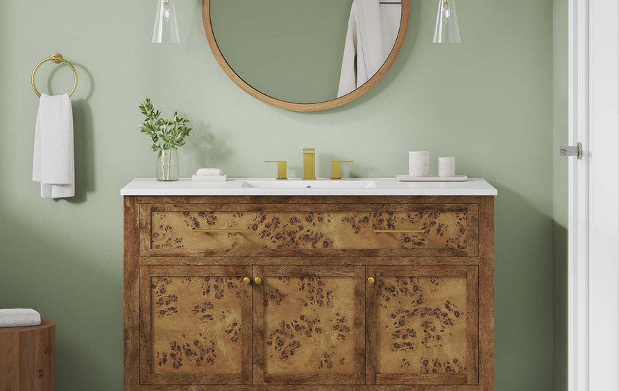 Onyx 48" Wood Single Sink Bathroom Vanity in White Brown