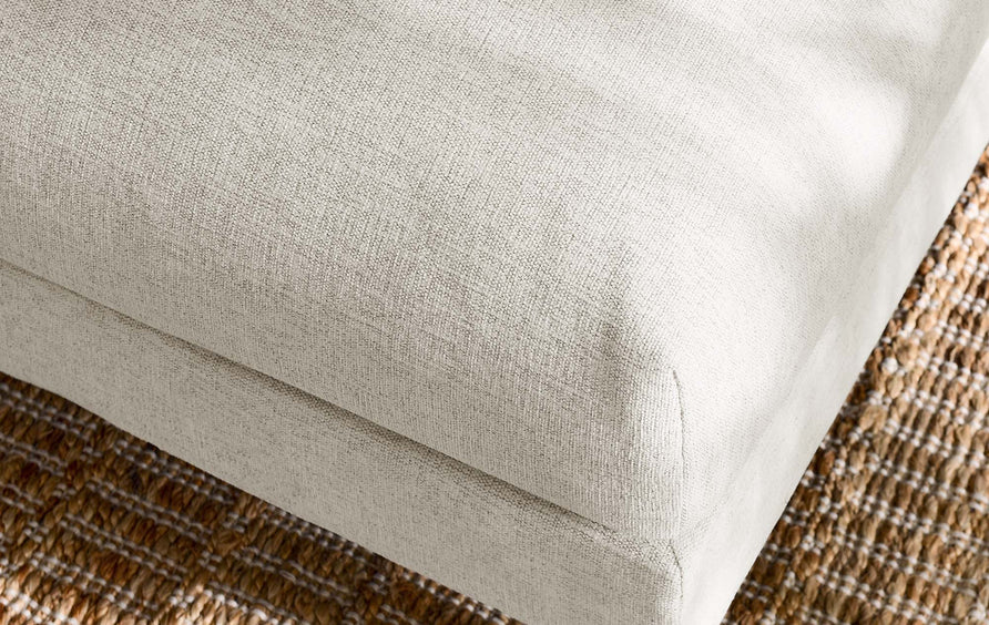 Manor Down Filled Overstuffed Ottoman in Ivory Fabric