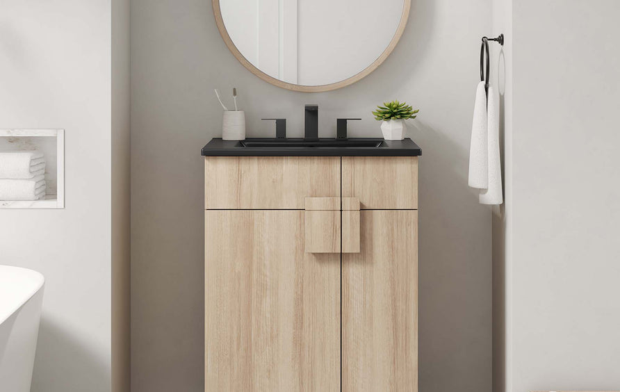 Summit 24" Bathroom Vanity in Black Oak