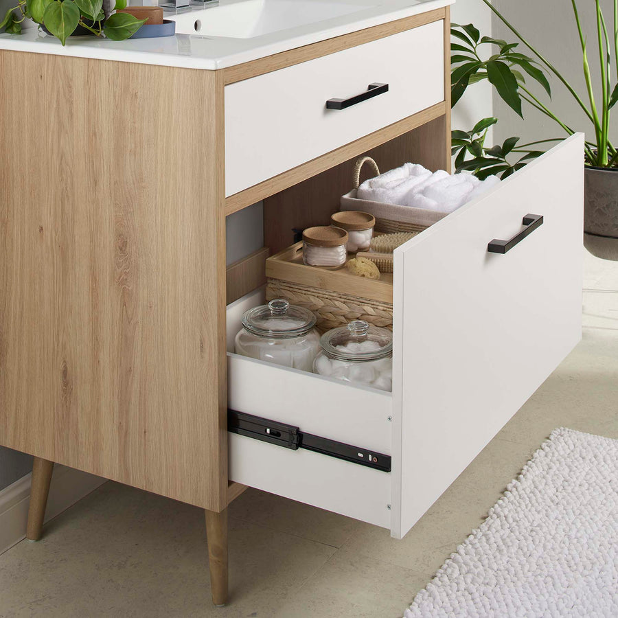Crest 36" Bathroom Vanity in White Oak