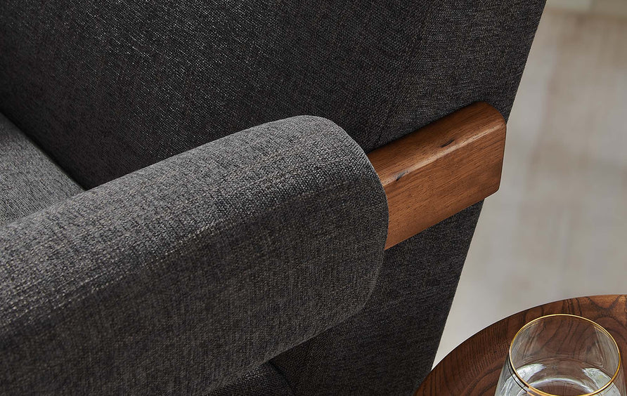 Sable Fabric Armchair in Dark Gray Fabric