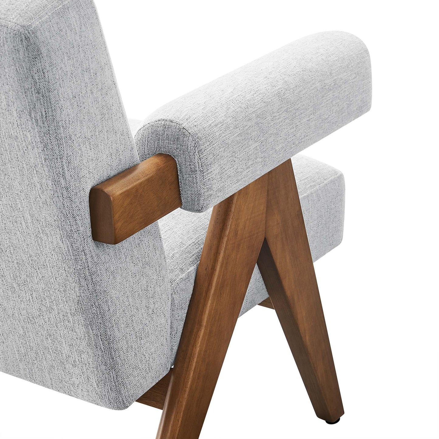 Sable Fabric Armchair in Light Gray Fabric