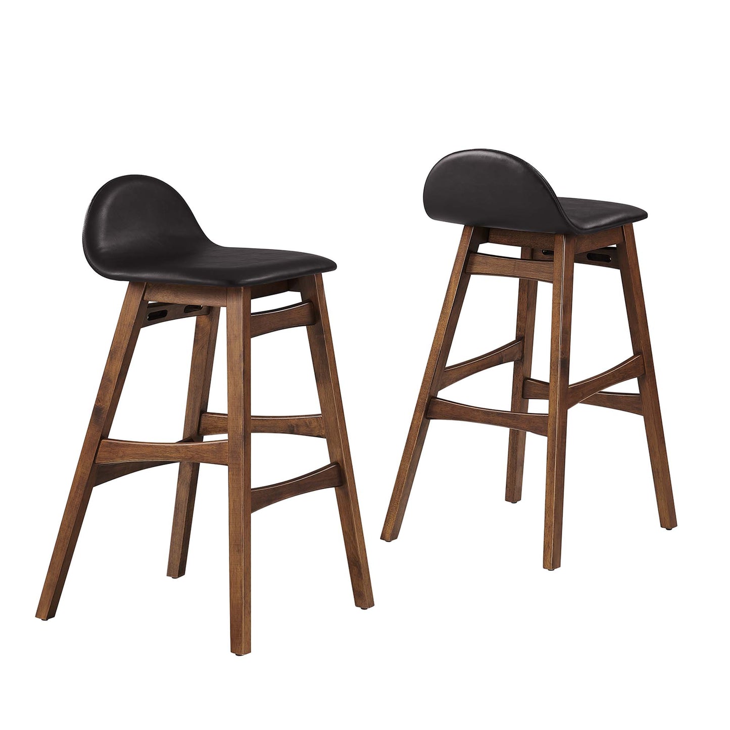 Mantel Wood Bar Stool Set of 2 in Brown