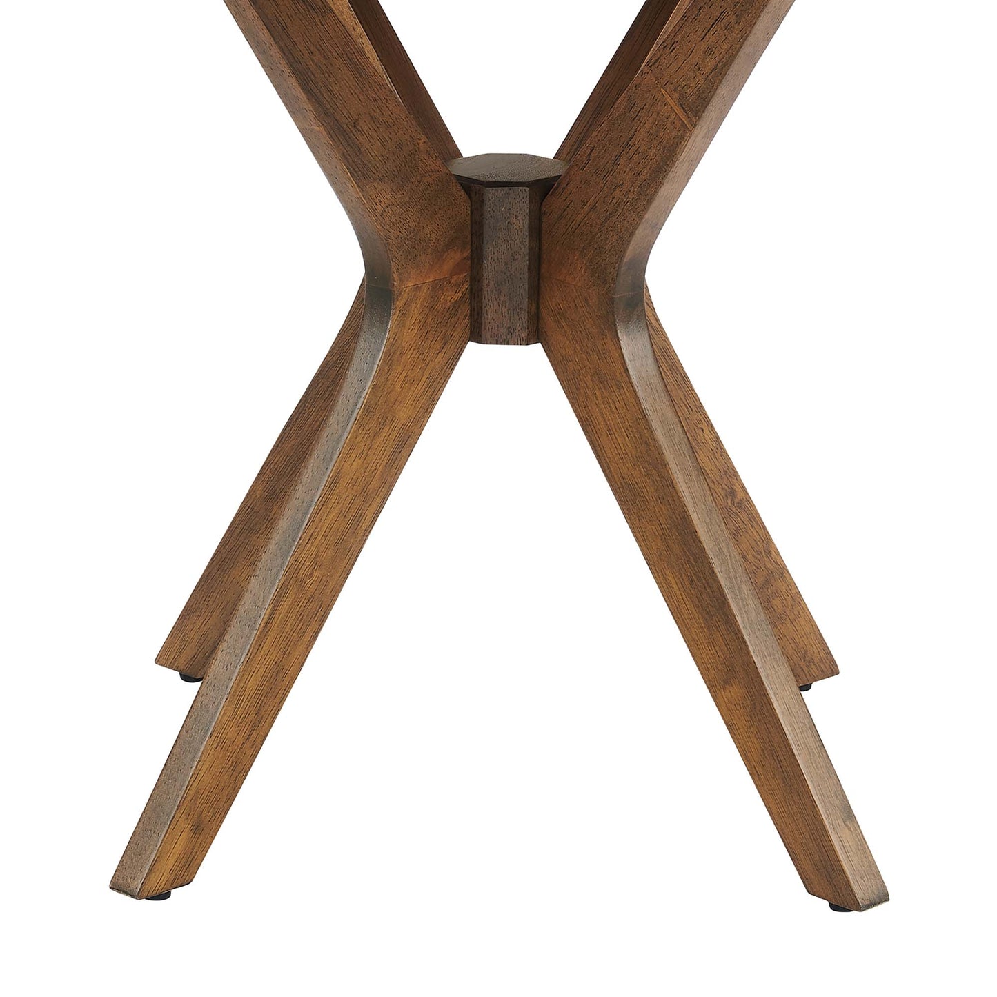 Vela 24" Round Wood Side Table in Walnut
