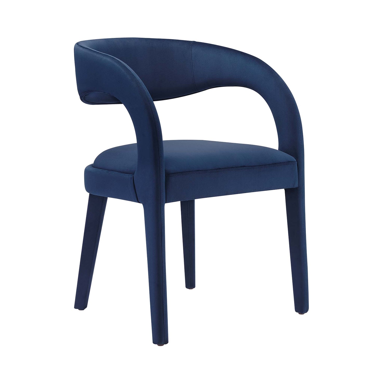 Iris Performance Velvet Dining Chair Set of 2 in Midnight Blue