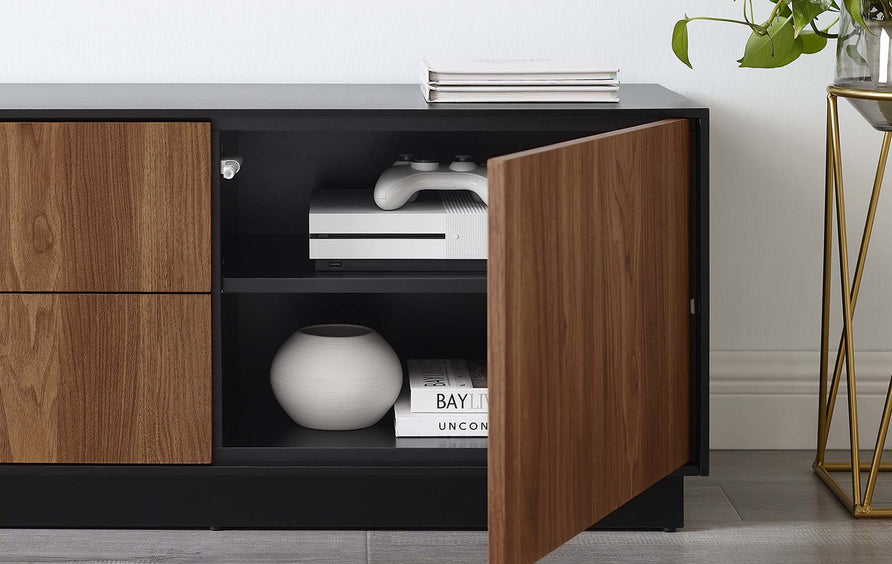 Sandalwood 63" TV Stand in Black Walnut