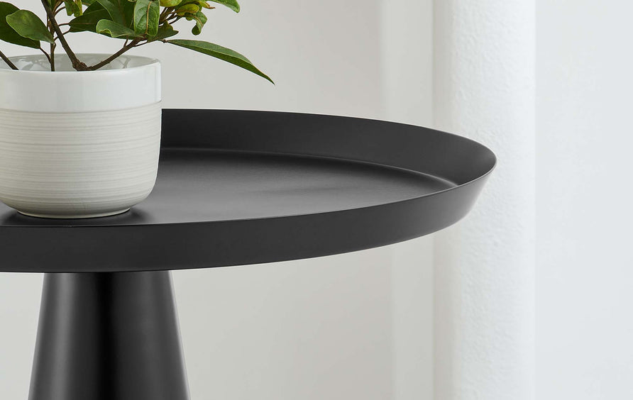 Morella Round Side Table in Black
