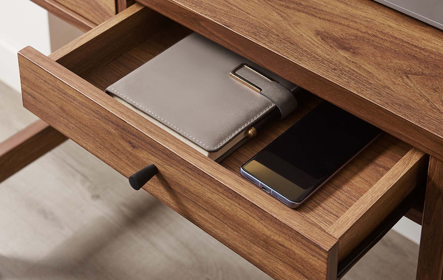 Sorrel 49" Wood Grain Office Desk in Walnut