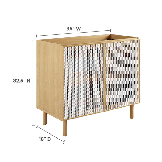 Calla 36" Perforated Metal Bathroom Vanity Cabinet (Sink Basin Not Included) by Furniture For America