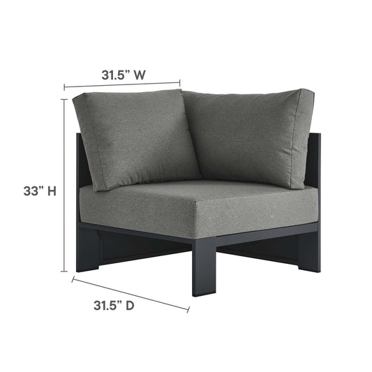 Tahoe Outdoor Patio Powder-Coated Aluminum Modular Corner Chair by Furniture For America