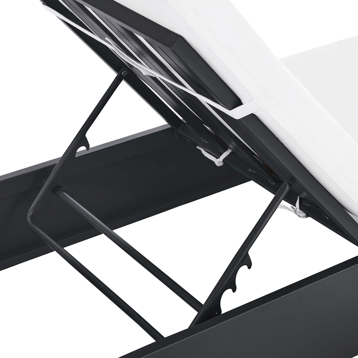 Aspen Outdoor Patio Powder-Coated Aluminum Chaise Lounge Chair in Gray White