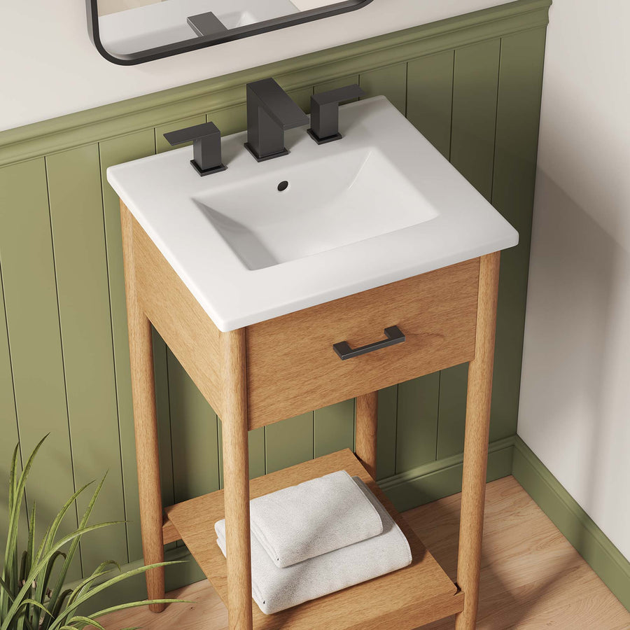 Quill 18" Bathroom Vanity in Natural White