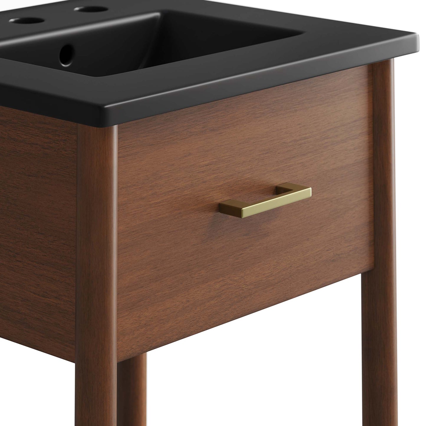 Quill 18" Bathroom Vanity in Walnut Black