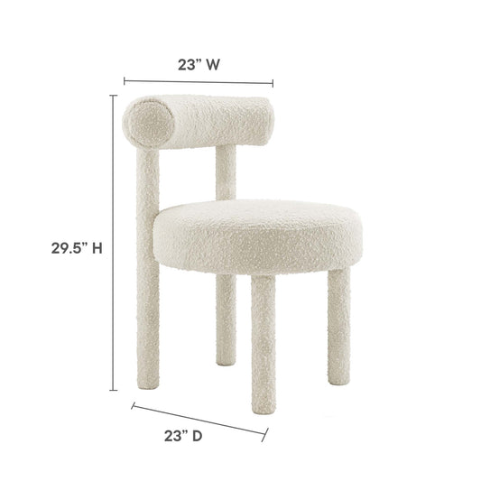 Toulouse Boucle Fabric Dining Chair Set of 2 by Furniture for America