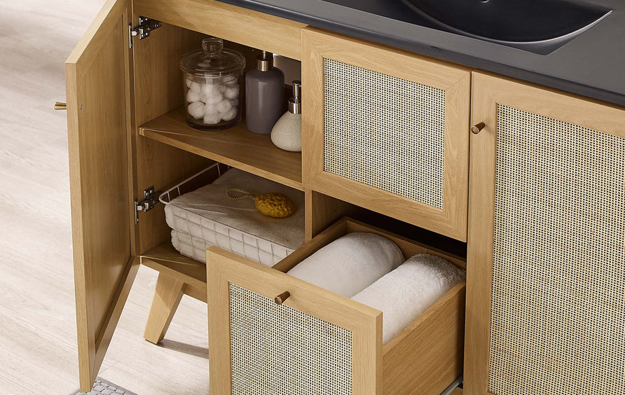 Wren 48" Single Sink Bathroom Vanity in Oak Black
