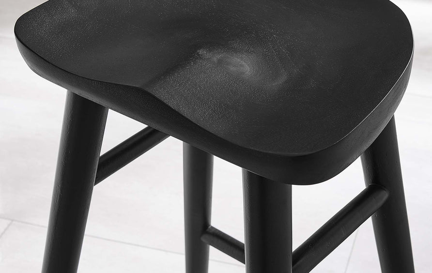 Oona Backless Wood Counter Stools Set of 2 in Black