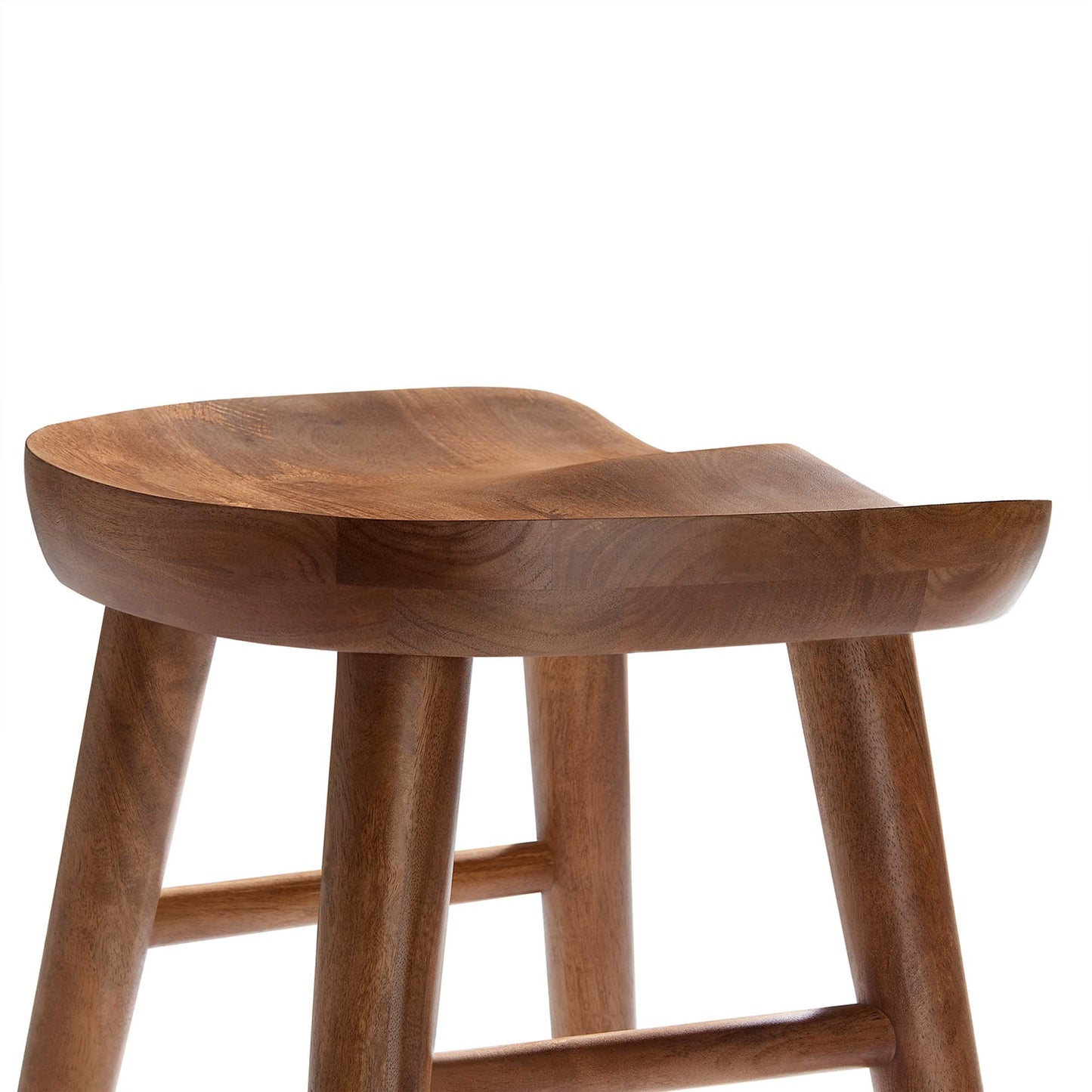 Oona Backless Wood Counter Stools Set of 2 in Walnut