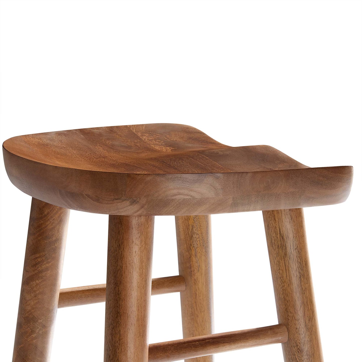 Oona Backless Wood Bar Stools Set of 2 in Walnut
